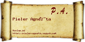 Pieler Agnéta névjegykártya